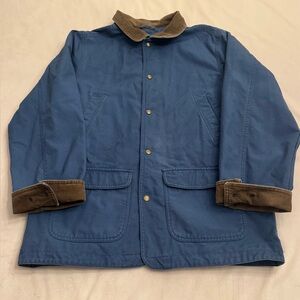 VTG! L.L. Bean Canvas Barn Jacket w/ Corduroy Collar, sz XL Youth or XS Women